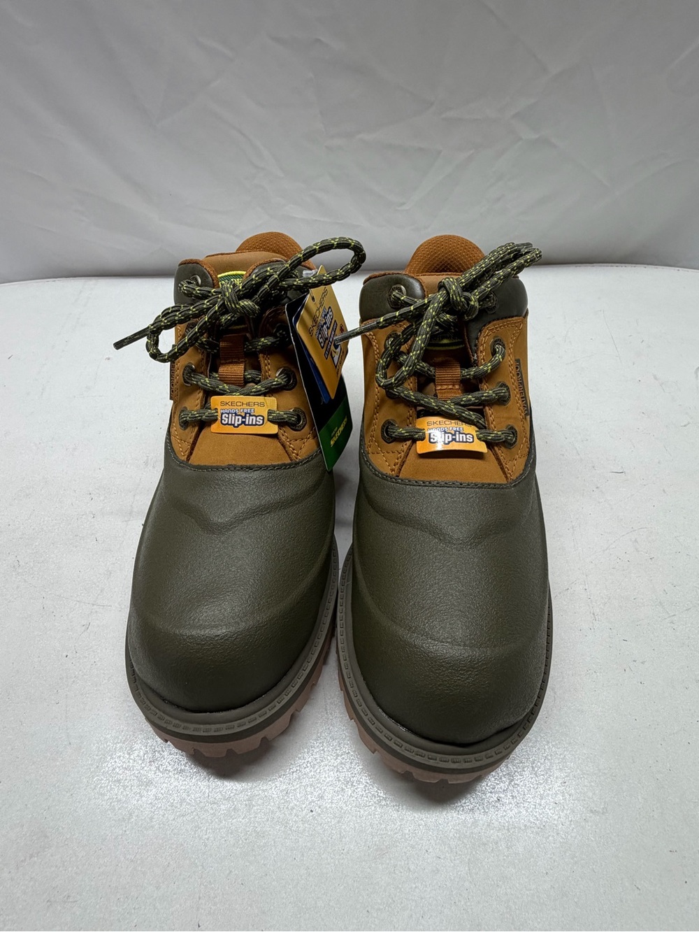 Skechers Men’s John Deere Green and Tan Work Boots Waterproof Size 7.5 W New